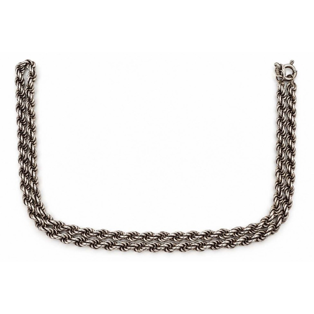 Vintage Sterling Silver Rope Chain Necklace 20 Inch 10g Italy 925